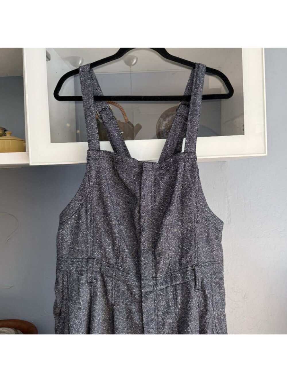 Free People Leonie Menswear Overalls Wool Blend Boho Zip Front - Picture 3 of 9